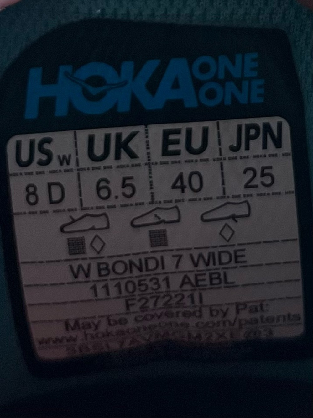 Hoka One One Bondi 7 Womens Size 8 Wide Running Shoes Sneakers Eggshell Blue - Picture 11 of 12